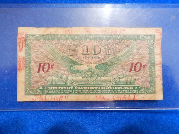 1964 Military Payment Certificate (MPC), Series 641, 10
