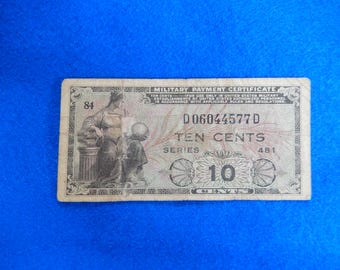 1944 France TEN (10) Francs, Allied Military Currency (AMC