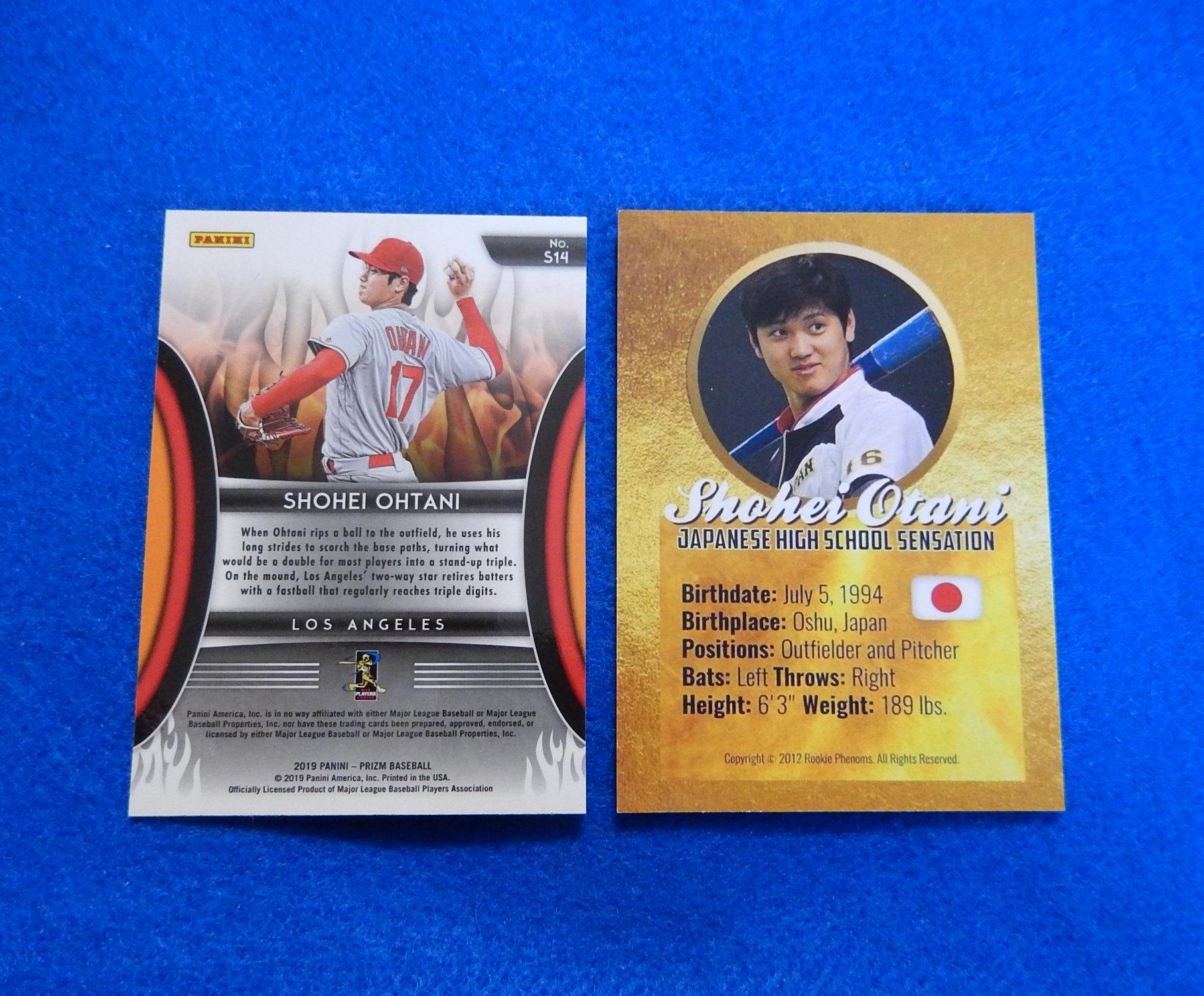 Lot of 2 SHOHEI OHTANI Rookie Cards - Panini Prizm SCORCHING +