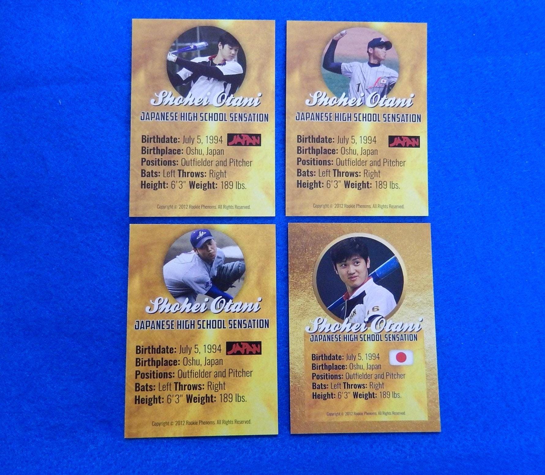 Lot of 4 SHOHEI OTANI/OHTANI 2012 Japanese High School Sensation
