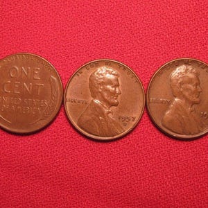 Lot of 3 Lincoln ERROR Coins: Die Chips, Cracked Skull Die Crack +,  Wheat penny/cents