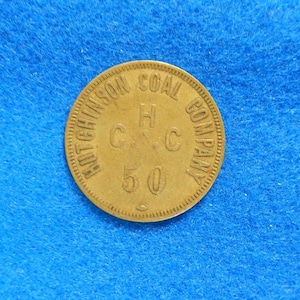 Coal Scrip Token: HUTCHINSON COAL, MacBeth West Virginia, 50 cents, vintage