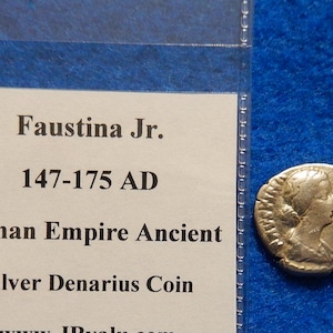 147-175 AD FAUSTINA JR. Roman Empire Original Ancient Silver Denarius Coin