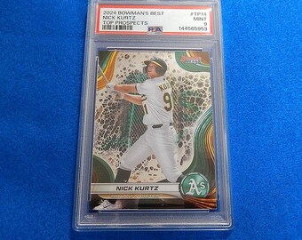 NICK KURTZ 2024 Bowman's Best Top Prospects Rookie Baseball Card PSA 9