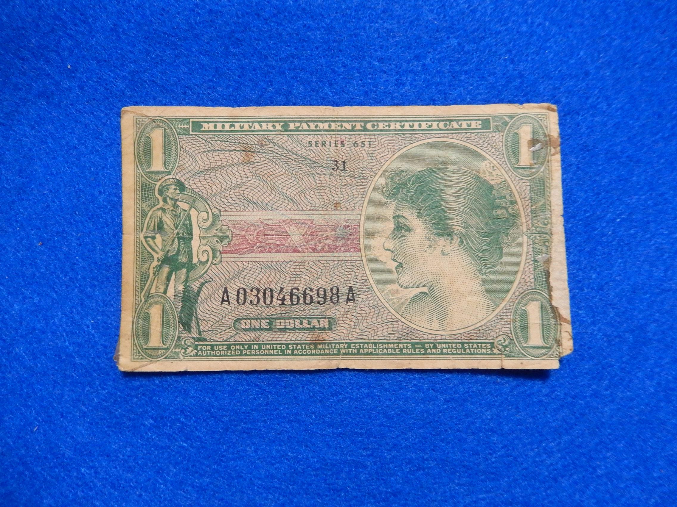 1965 Military Payment Certificate (MPC), Series 651, One Dollar