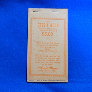 Coal Scrip Unused Credit Book 5 Dollars: N.R.and P. Stores West Virginia,Rare,Vintage