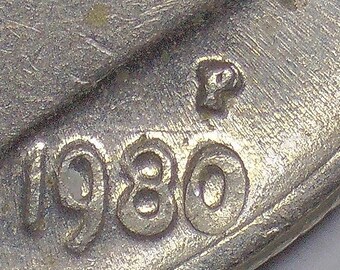 Error Coin: 1980P/P Roosevelt Dime RPM Repunched Mint Mark