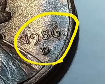 ERROR Coin: 1986-D Lincoln cent with Date Doubling