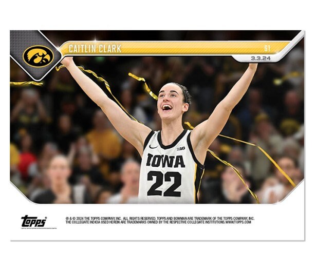 CAITLIN CLARK 2024 Bowman U Now RC #61 PASSES PETE MARAVICH RECORD SGC
