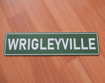 Wrigleyville Metal Street Sign, Wall/Room Decoration, 15.75" x 4", NEW