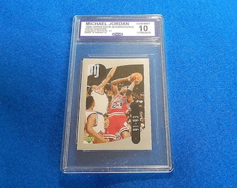 MICHAEL JORDAN 1998 Upper Deck International Sticker #38 CCG Gem Mint 10