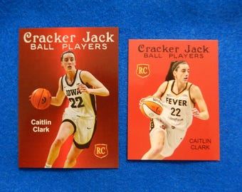 Caitlin Clark Iowa Rookie 2024 Cracker Jack Basketball Cards Lot of 2 RC, Near Mint