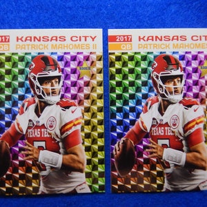 PATRICK MAHOMES 2017 Rookie Draft Pick Custom NFL Football Cards, Near Mint, Lot of 2