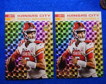 PATRICK MAHOMES 2017 Rookie Draft Pick Custom NFL Football Cards, Near Mint, Lot of 2