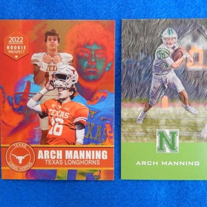 Lot of 2 ARCH MANNING Rookie Football Cards, Near Mint