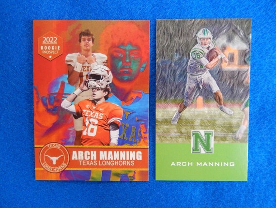 rare 2022 football cards Lot of 2 ARCH MANNING Rookie Cards, Near Mint 2022 Panini Bailey Zappe RC