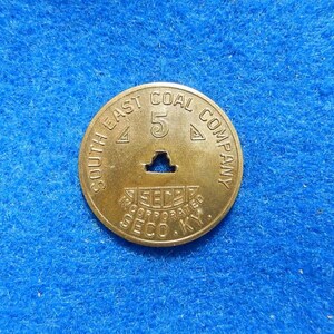 Coal Scrip Token: South East Coal Co., SECO, Kentucky - Five Cents, Vintage 1939
