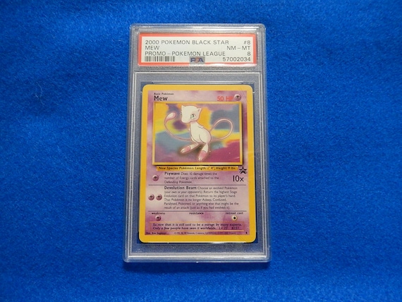 MEW Black Star Promo #8 Pokemon Card From 2000, Graded PSA 8 - Etsy