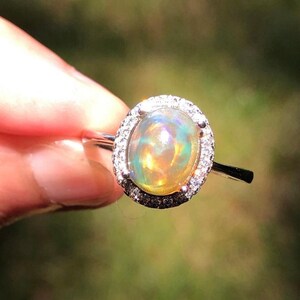 Fabulous Black Opal Silver Adjustable Ring, Natural Silver Black Opal Ring