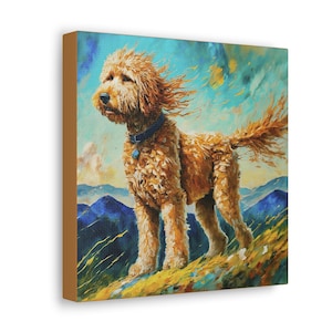 Goldendoodle Mom, Goldendoodle Gift, Dog Canvas, Wall Art, Mini Goldendoodle, Decorative Gift for Dog Mom, Colorful Watercolor Artwork