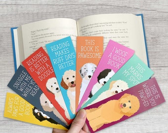 Doodle Dog Cute Bookmark, Bookmark set, Unique bookmarks gift, mini goldendoodle, bernedoodle, aussiedoodle, sheepadoodle, cavapoo, cockapoo