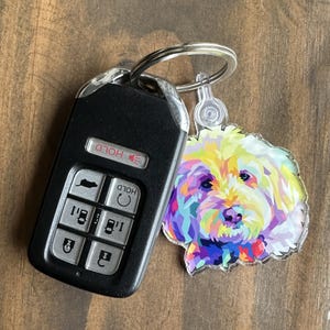 Porte-clés chien coloré, Goldendoodle, bas de Noël, sac à dos pour la rentrée des classes, cadeau pour enfants, amoureux des chiens, Labradoodle, Bernedoodle, maman de chien