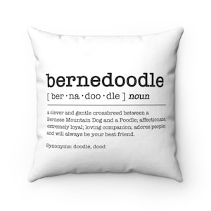 Bernedoodle Dictionary Definition Throw Pillow, Doodle Gift, Home Decor, Gift for Dog Owner, Doodle Dog Lover, Housewarming Gift