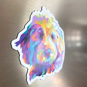 Goldendoodle Magnet, Labradoodle Magnet, Colorful Dog Magnet for Lockers and Refrigerator, Gift for Dog Lover, Doodle Dog, Back to School
