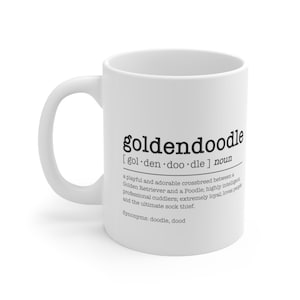 Goldendoodle Definition Mug, Golden Doodle Coffee Mug, Fun Dog Dictionary Print, Funny, Christmas Gift for Doodle Dog Lover Owner