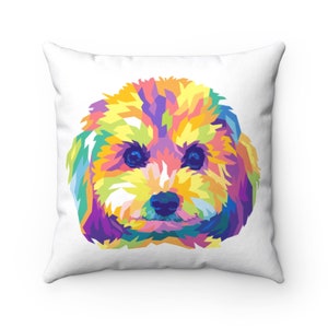 Cavapoo Doodle Dog Throw Pillow, Cavoodle, Cockapoo, Decorative House Warming Gift, Doodle Mom, Dog Mom, Home Decor