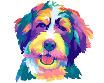 Bernedoodle-toetsenbordsticker, Berner Sennenhond, kleurrijke hondensticker, leuk leuk cadeau voor hondenliefhebber, verjaardagsgunst, kousvuller