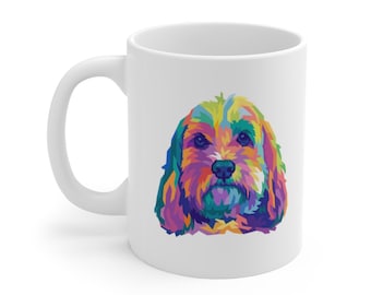 Cockapoo-cadeau, gouden doodle minnaar, hond koffiemok, labradoodle, hondenliefhebber cadeau, cadeau voor Moederdag, vader Bernedoodle, schattige kleurrijke puppy