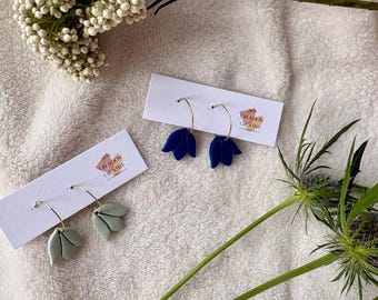 Polymer Clay Tulip Hoop Earrings