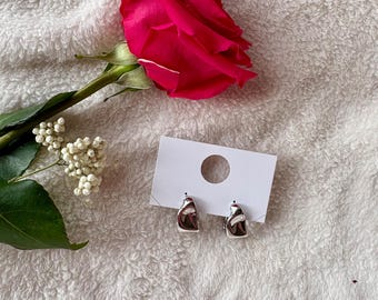 Silver Unique Hoop Earrings