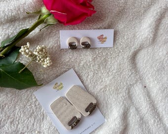 Modern Metal and Polymer Clay Earrings