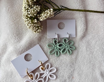 Polymer Clay Funky Flower Hoop