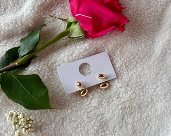 Unique Gold Plated Dangle Stud Earrings