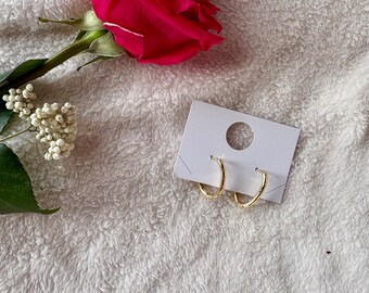 Gold Plated with Cz Hoop Earrings