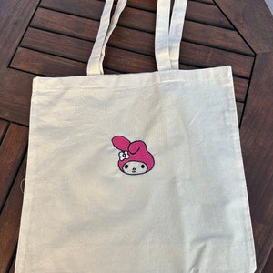 Handmade embroidered my melody tote bag