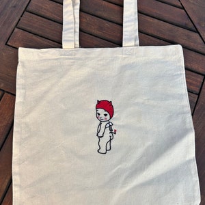 Handmade embroidered sonny angel  tote bag