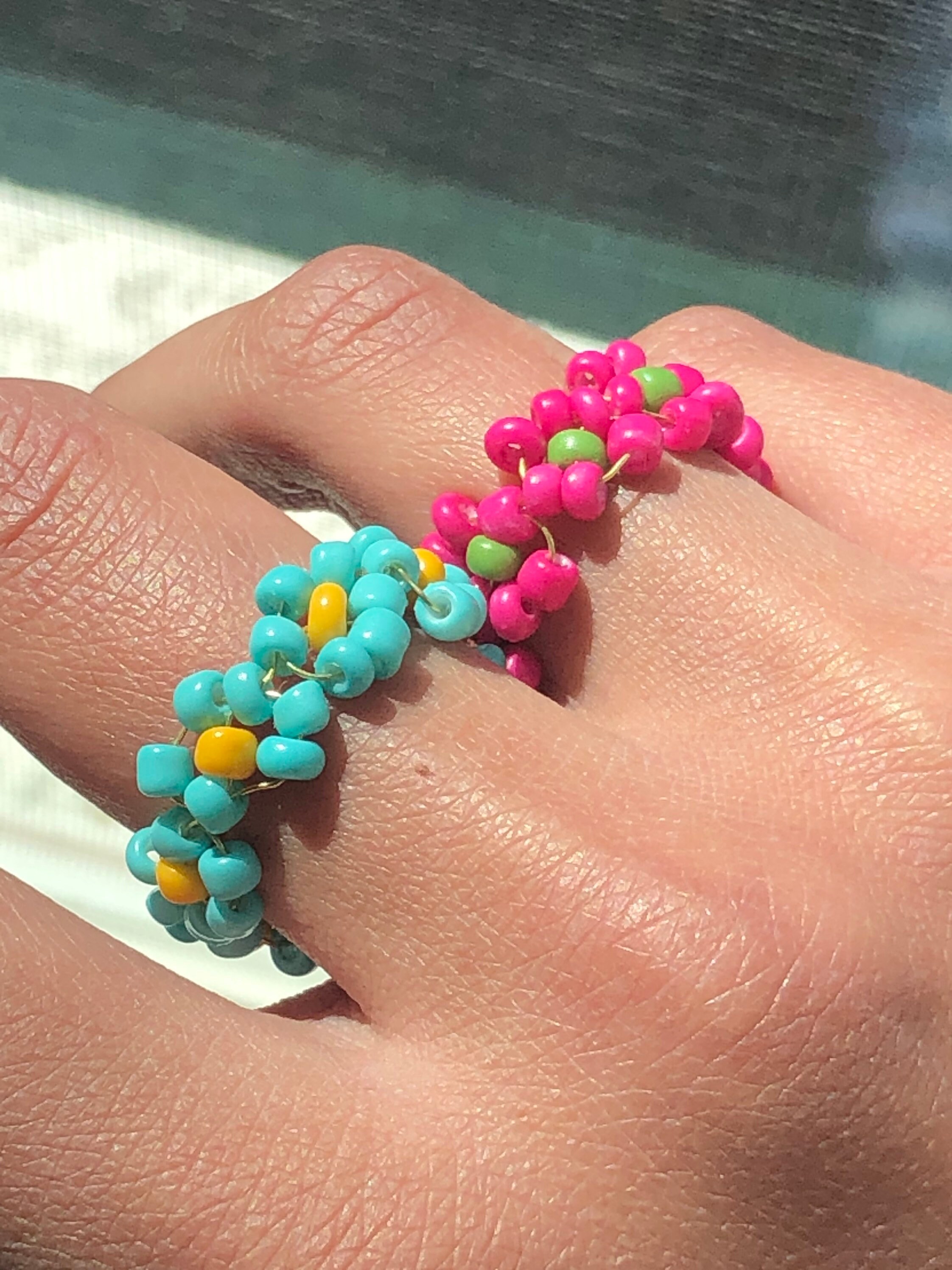 The beaded flower ring Etsy