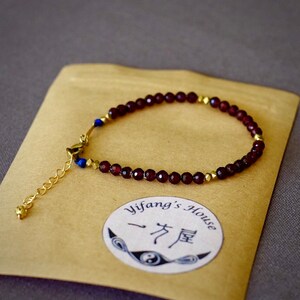 Garnet Bracelet/Gemstone Bracelet/Gemstone Jewelry/Bracelet Stack/January Birthstone