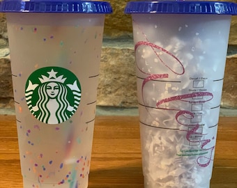 Personalized Starbucks Confetti Cup, Starbucks Color Changing Cup