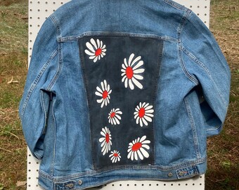 daisy painted jeans