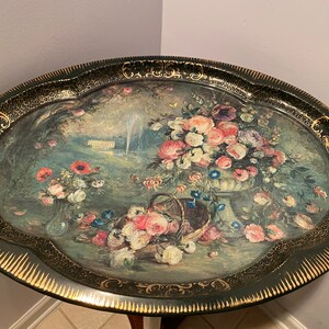 Vintage Floral Decorative Tray