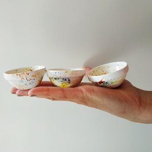Handmade Dipping Bowls Ceramic (Set of 3), colorful in 2 sizes
