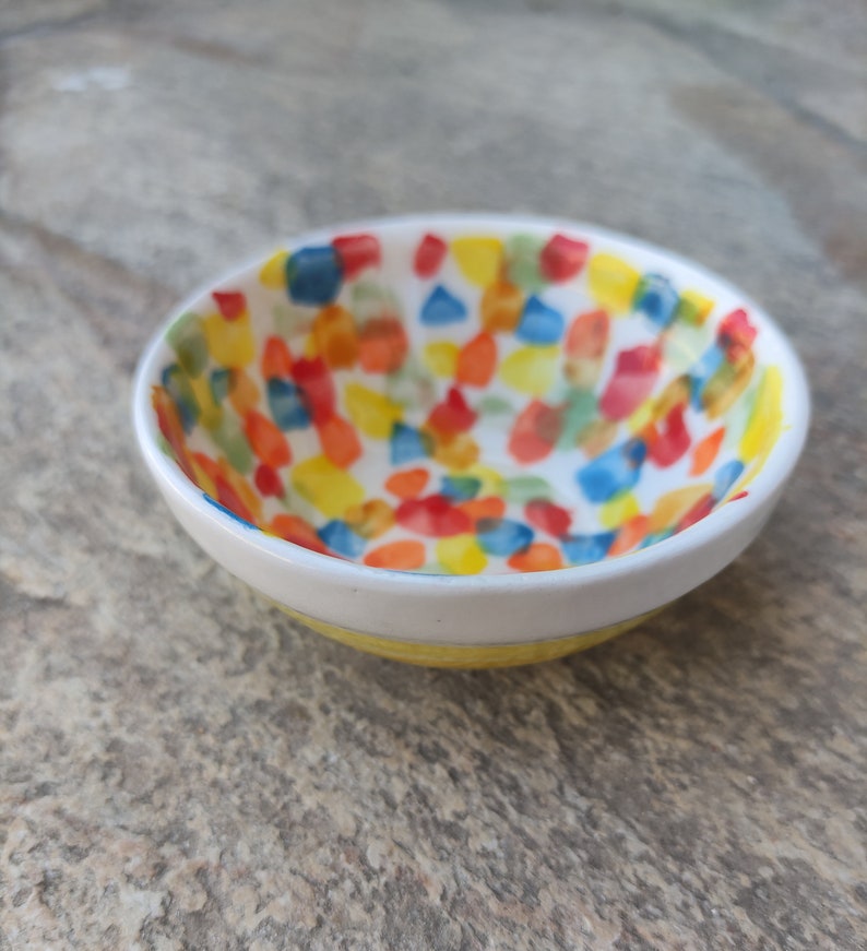 Handmade Dipping Bowls Ceramic Set of 2, colorful image 7