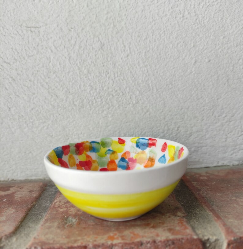 Handmade Dipping Bowls Ceramic Set of 2, colorful image 6