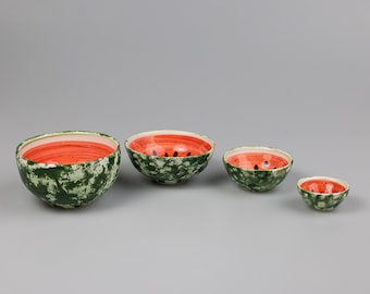 Ceramic Watermelon Bowls  Handmade on 3 sizes