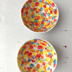 Handmade Dipping Bowls Ceramic Set of 2, colorful image 4